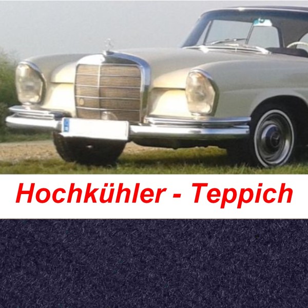 W111 Coupe Teppich passend für Mercedes Hochkühler Velours blau Keder blau