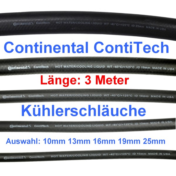 3 Meter Continental Kühlerschlauch "made in USA" 10 13 16 19 25 mm zur Auswahl