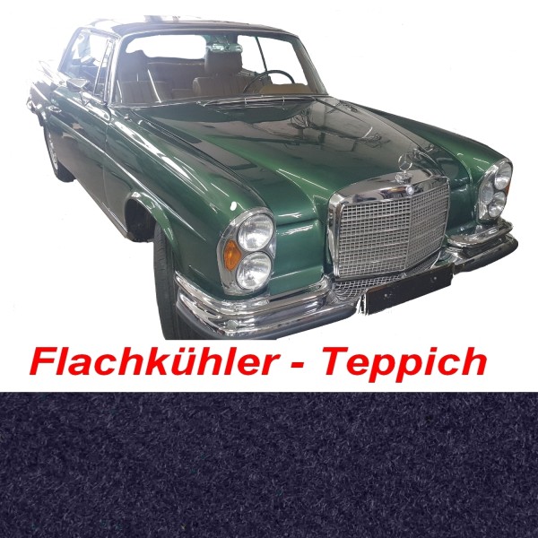 W111 Coupe Teppich passend für Mercedes Flachkühler Velours blau Keder blau