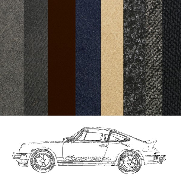 Kompletter Auto Teppich passend für Porsche 911 G-Modell 74-77 verschiedene Farben