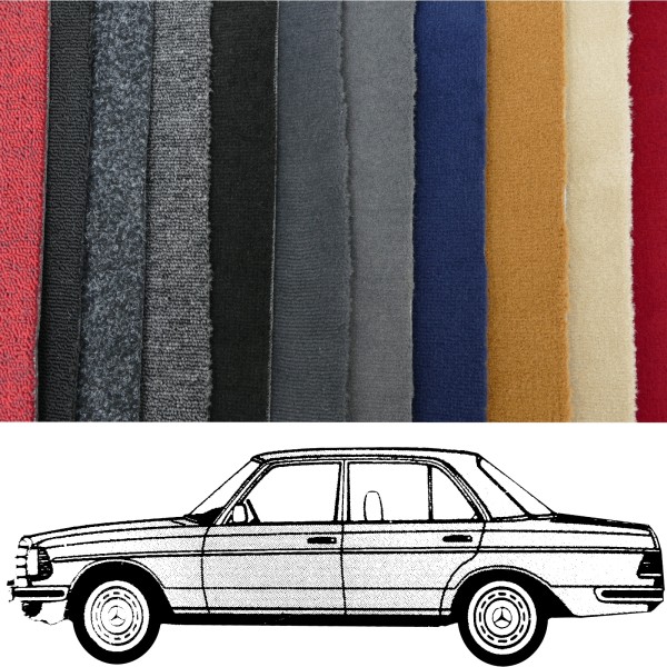 Kompletter Auto Teppich passend für Mercedes W123 Limousine verschiedene Farben