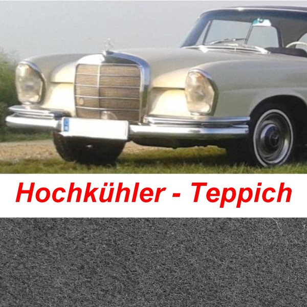 W111 Coupe Teppich passend für Mercedes Hochkühler Velours mittelgrau Keder grau