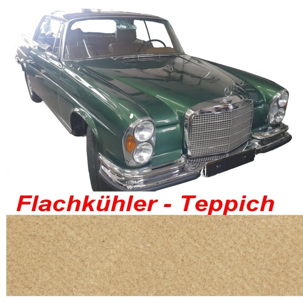 W111 Coupe Teppich passend für Mercedes Flachkühler Velours beige Keder beige